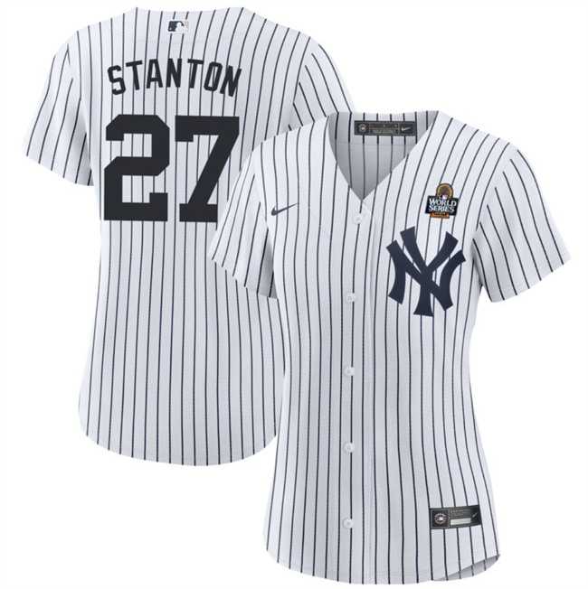 Womens New York Yankees #27 Giancarlo Stanton White 2024 World Series Cool Base Stitched Jersey1 Dzhi